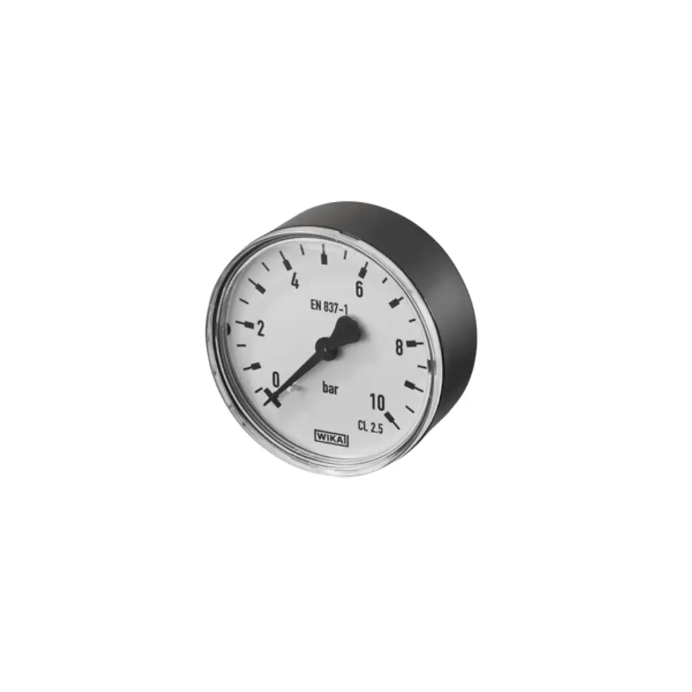 Manometer mit weißem Ziffernblatt und schwarzen Markierungen. Zeigt den Druck in bar an. Marke: Oventrop. Gehäuse aus Metall mit transparentem Schutzglas.